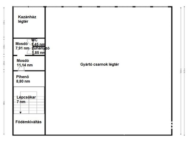 Közel 1000 nm-s ipari csarnok Nagykanizsán