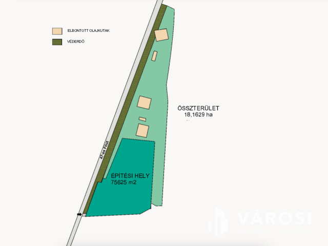 13 ha ipari telek hosszútávra kiadó