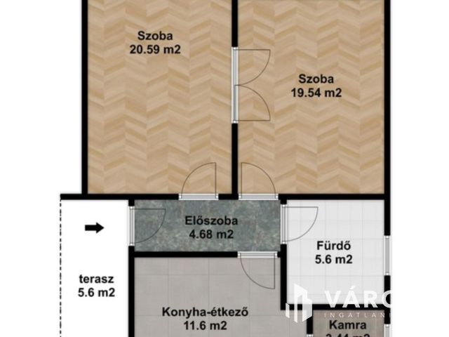 Gondosan karbantartott 2 szobás téglaház