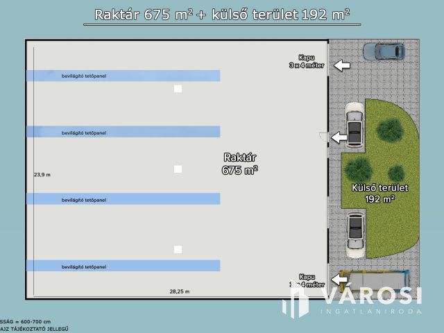 Új, eladó raktár Alsónémedin, ami 2 kapun rakodható
