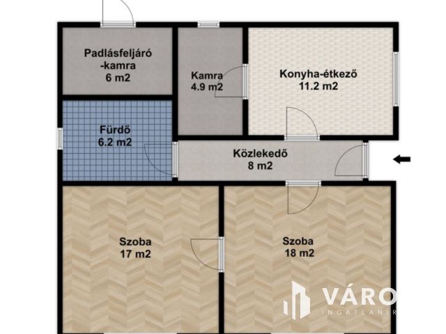 Jó állapotú "kádárkocka" önálló telken, a Kórház közelében